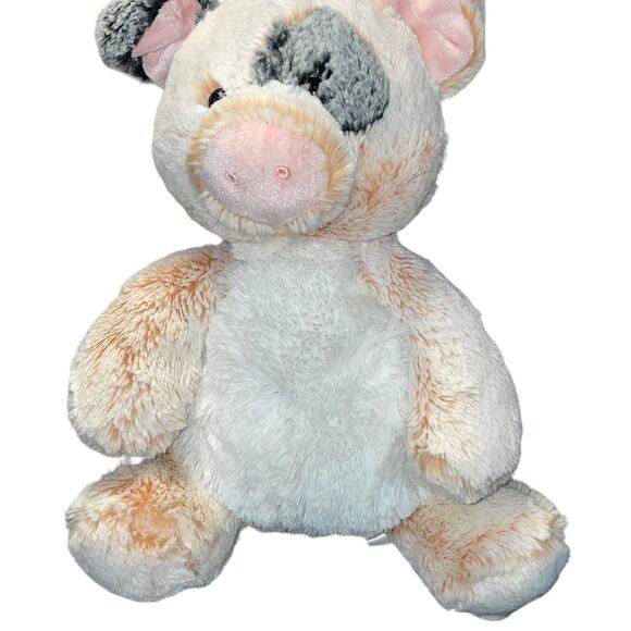 Aurora Spotted Pig Plush Percy Stuffed Animal Toy Pink Gray Piglet White 11" - Picture 3 of 7